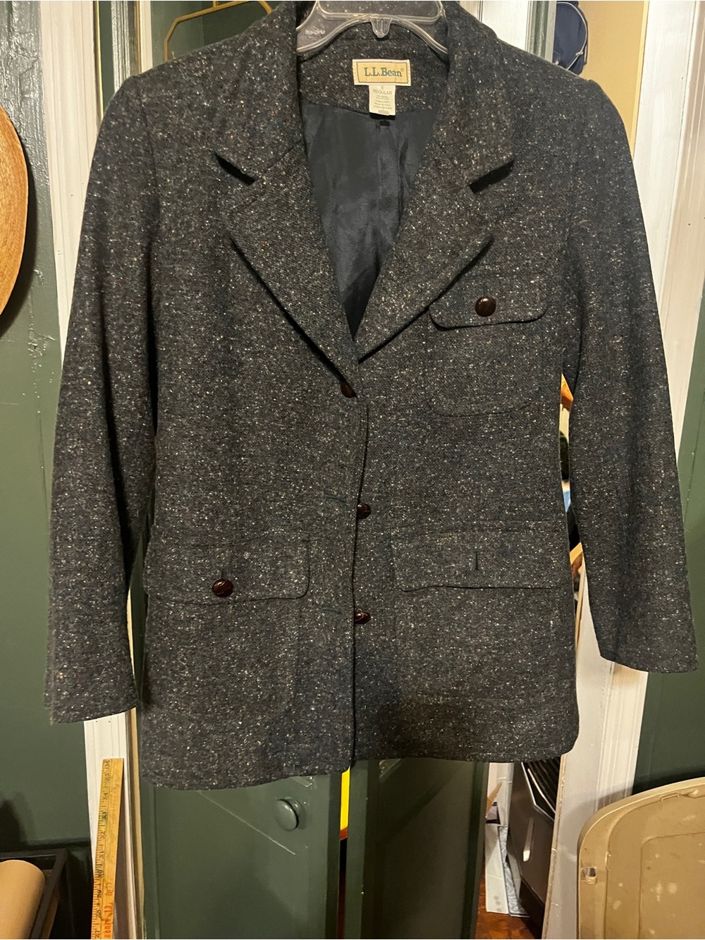 L.L. Bean vintage women’s Dark Gray Tweed Blazer Jacket
